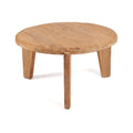 Table basse ronde en teck recyclé naturel pour salon cosy – Ø80 cm