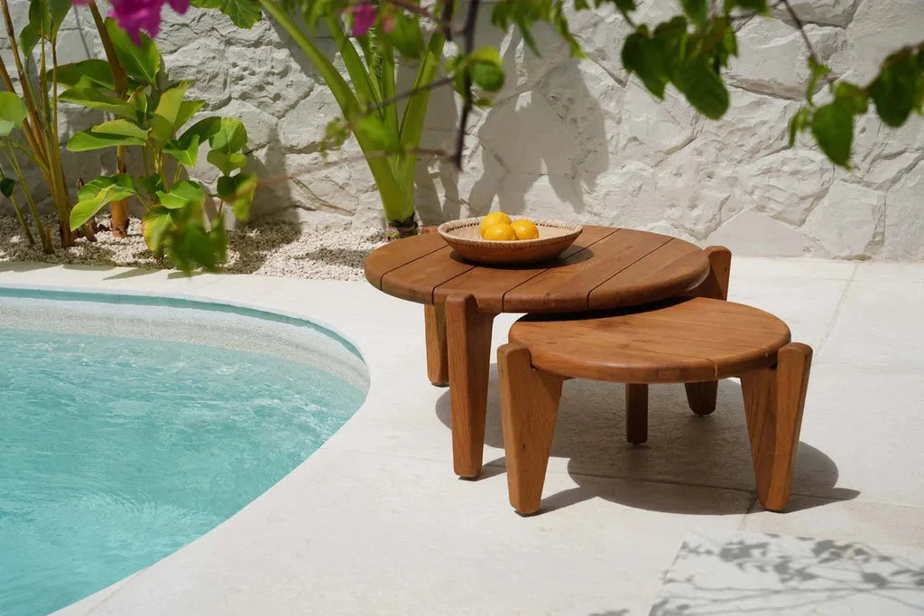 Tables d’appoint en bois empilables La table basse Seseh M Extérieure