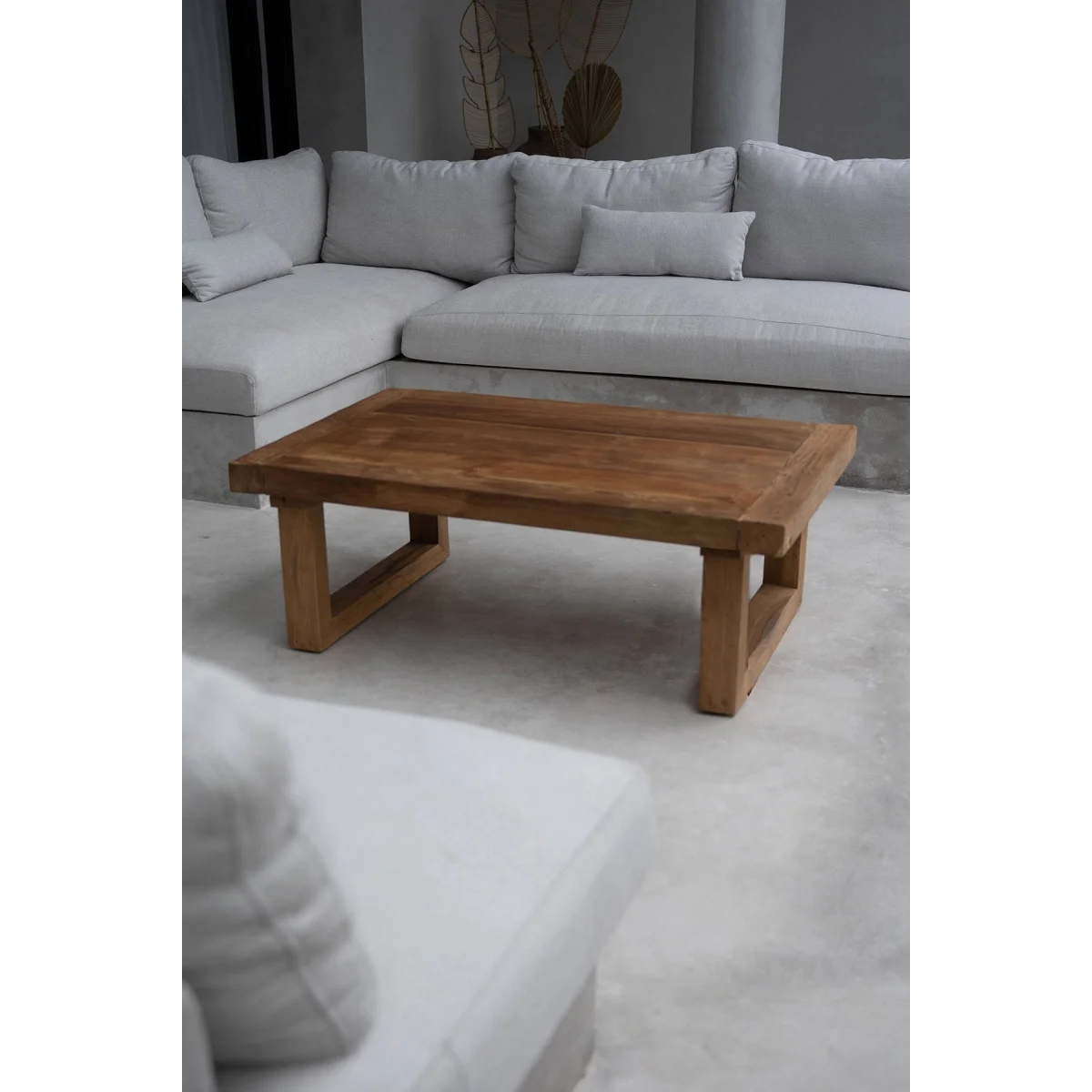 Table basse en teck recyclé naturel 110x70 cm