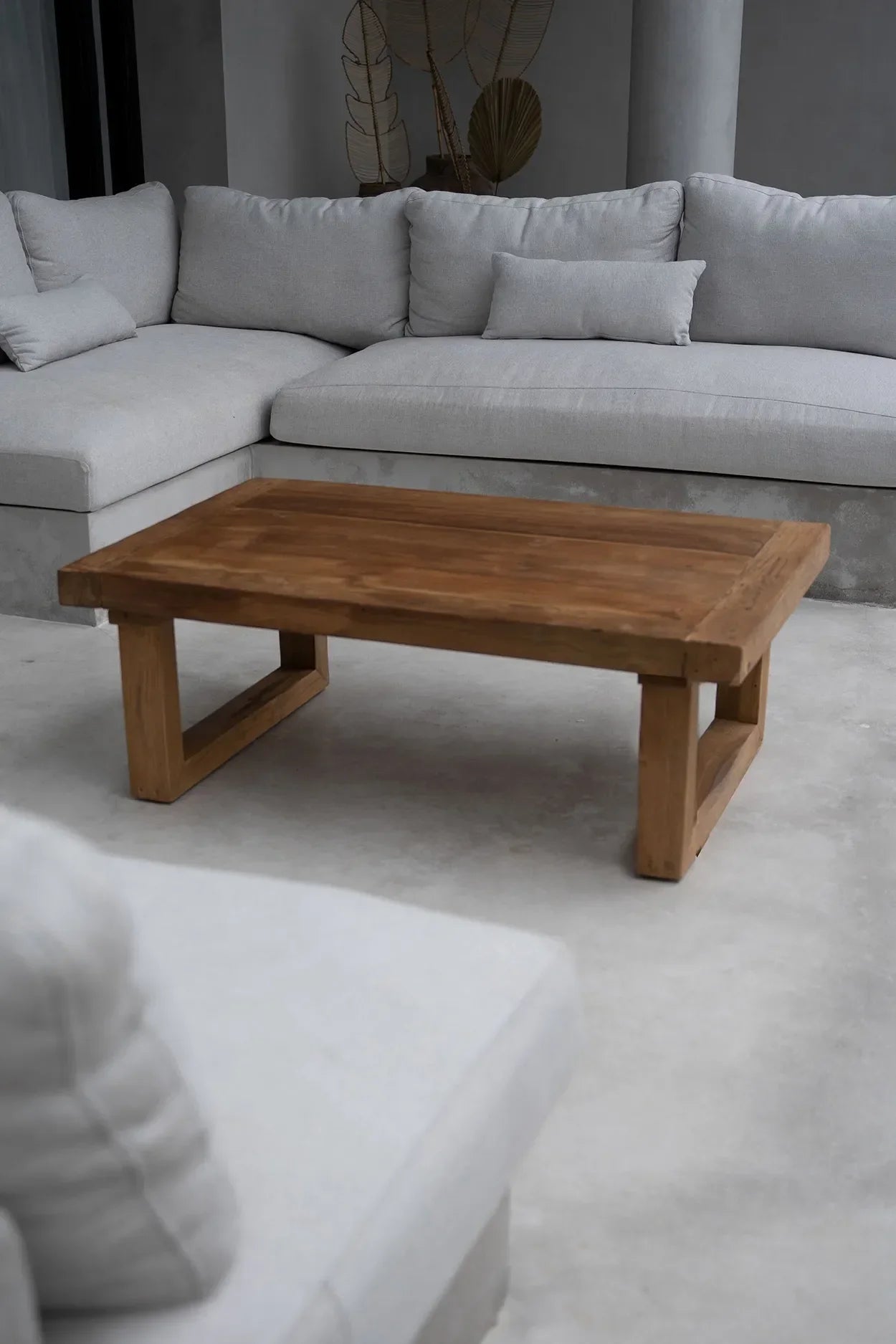Table basse en teck recyclé naturel 110x70 cm