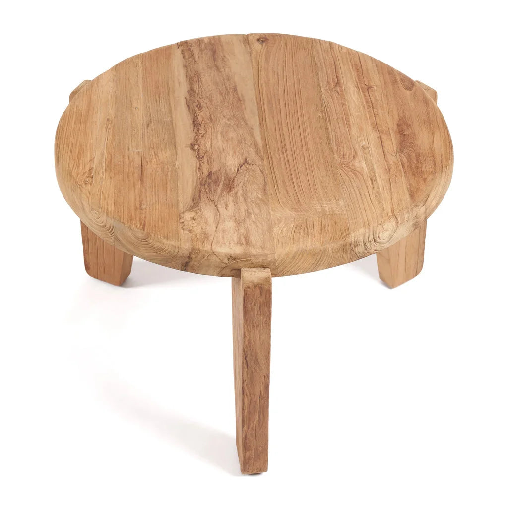 Tabouret rond en bois naturel pour La table basse Wabi Sabi M