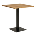 Table bistrot rectangulaire en bois clair 70x70 cm piètement métal noir