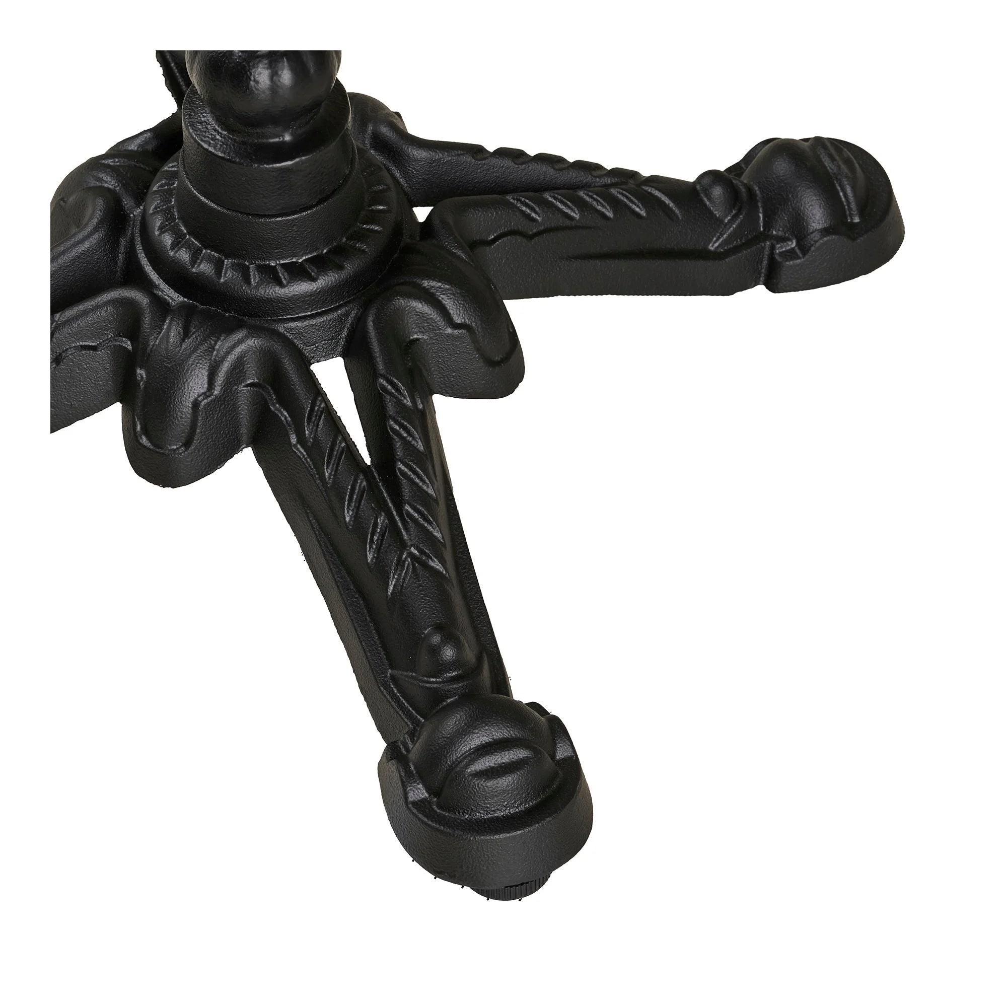 Base en fonte noire pour table bistrot ronde marbre blanc bord doré Ø60 cm