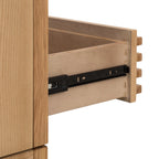 Tiroir en bois de frêne clair avec glissières métalliques noires