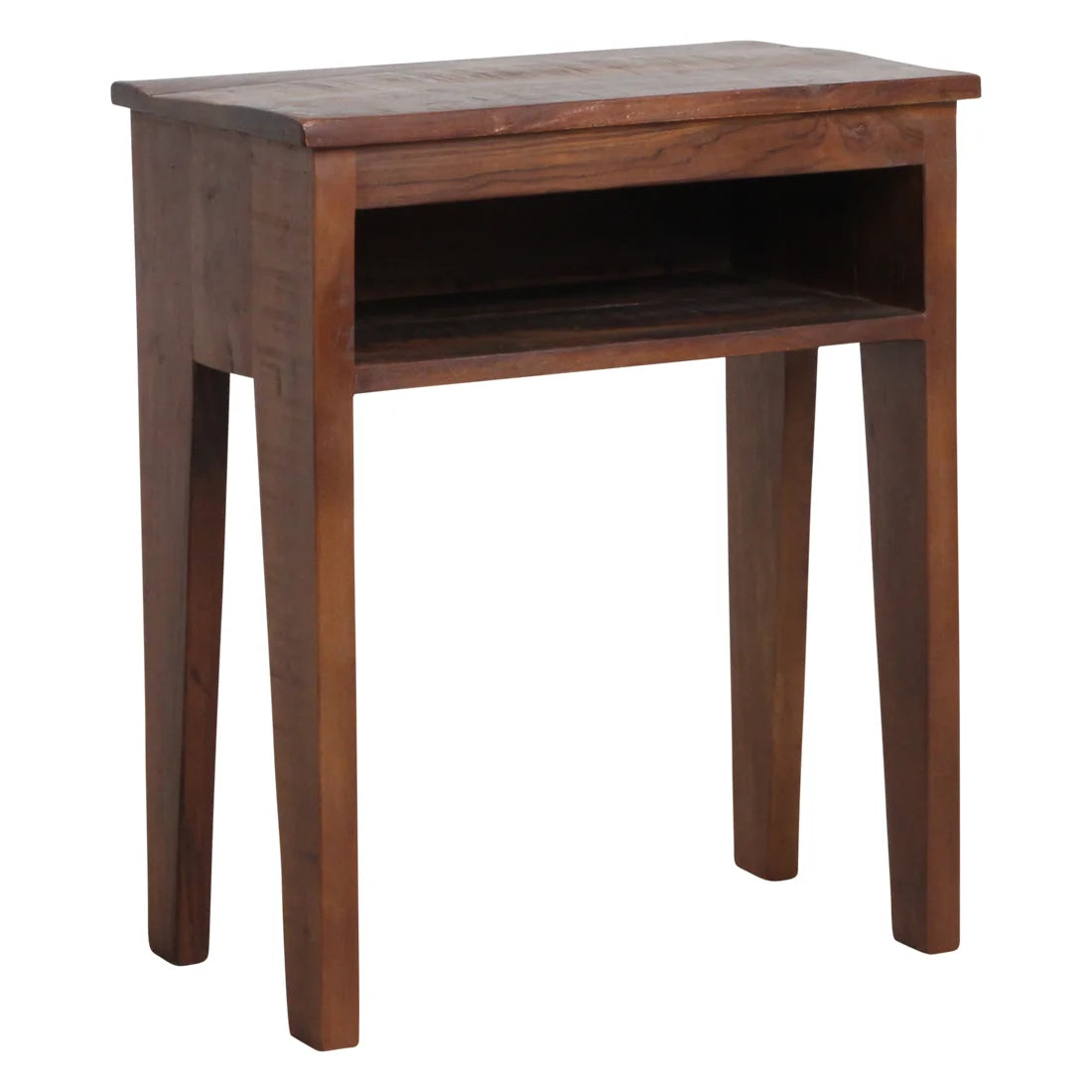 Table de chevet bois recyclé marron niche ouverte 50x30 cm