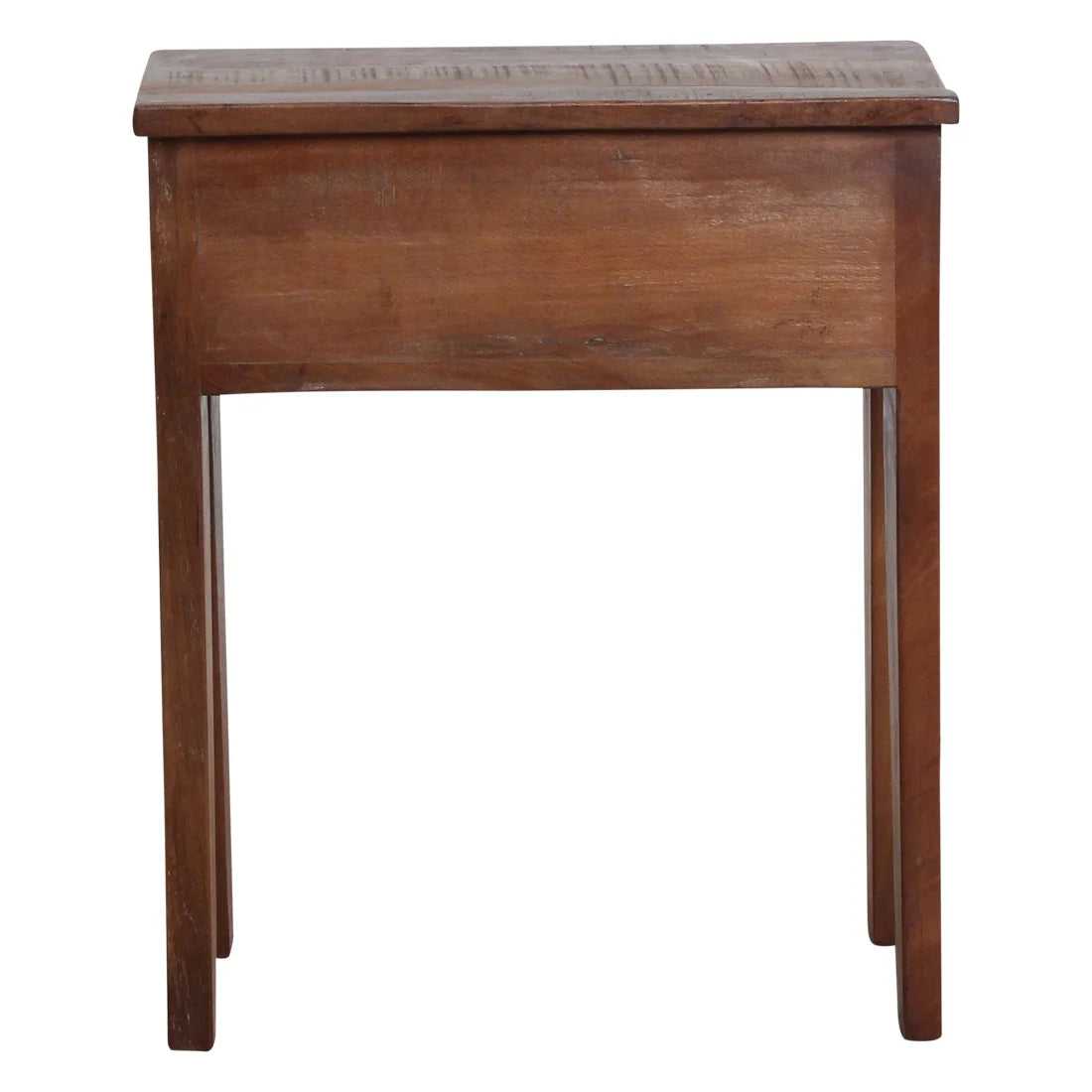Table de chevet en bois recyclé marron, niche ouverte, 50x30 cm