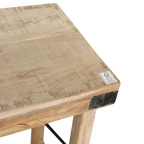 Table console pliante en bois recyclé clair 170x40 cm