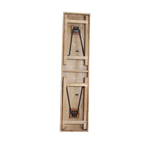 Console pliante en bois recyclé clair avec ferrures noires, 170x40 cm