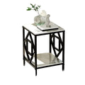 Table d'appoint carrée effet marbre fond blanc