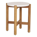 Table d’appoint en acacia et terrazzo naturel ø37x46 cm