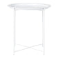 Table d’appoint en acier blanc Ø47 cm ronde
