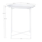 Table d’appoint en acier blanc Ø47 cm ronde