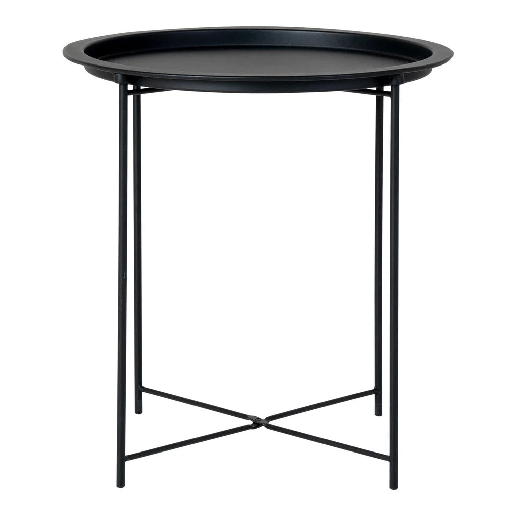 Table d’appoint en acier noir rond Ø47 cm