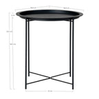 Table d’appoint en acier noir rond Ø47 cm