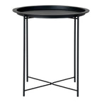Table d’appoint en acier noir rond Ø47 cm à pieds croisés