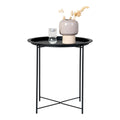 Table d’appoint en acier noir rond Ø47 cm