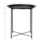 Table d’appoint en acier noir rond Ø47 cm à plateau et pieds élancés