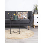 Table d’appoint en acier noir rond Ø47 cm avec pieds en X