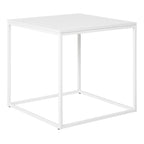 Table d’appoint blanche en acier et mélaminé 45x45 cm