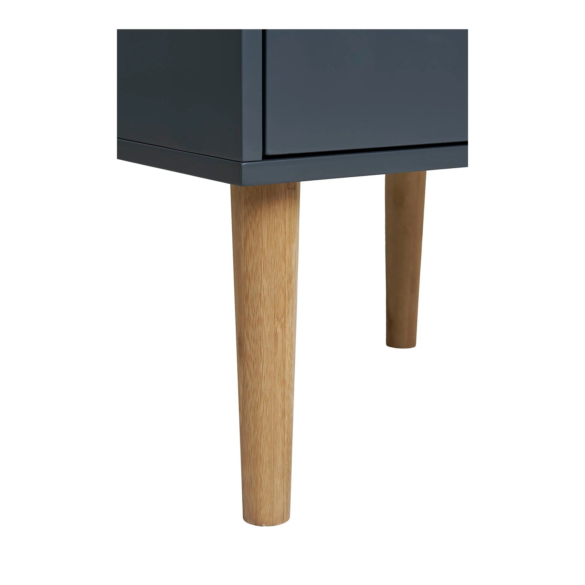 Table d’appoint en bois MDF gris foncé 2 tiroirs 40x35x55