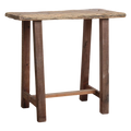 Table d’appoint en bois recyclé organique brun naturel 85x43 cm