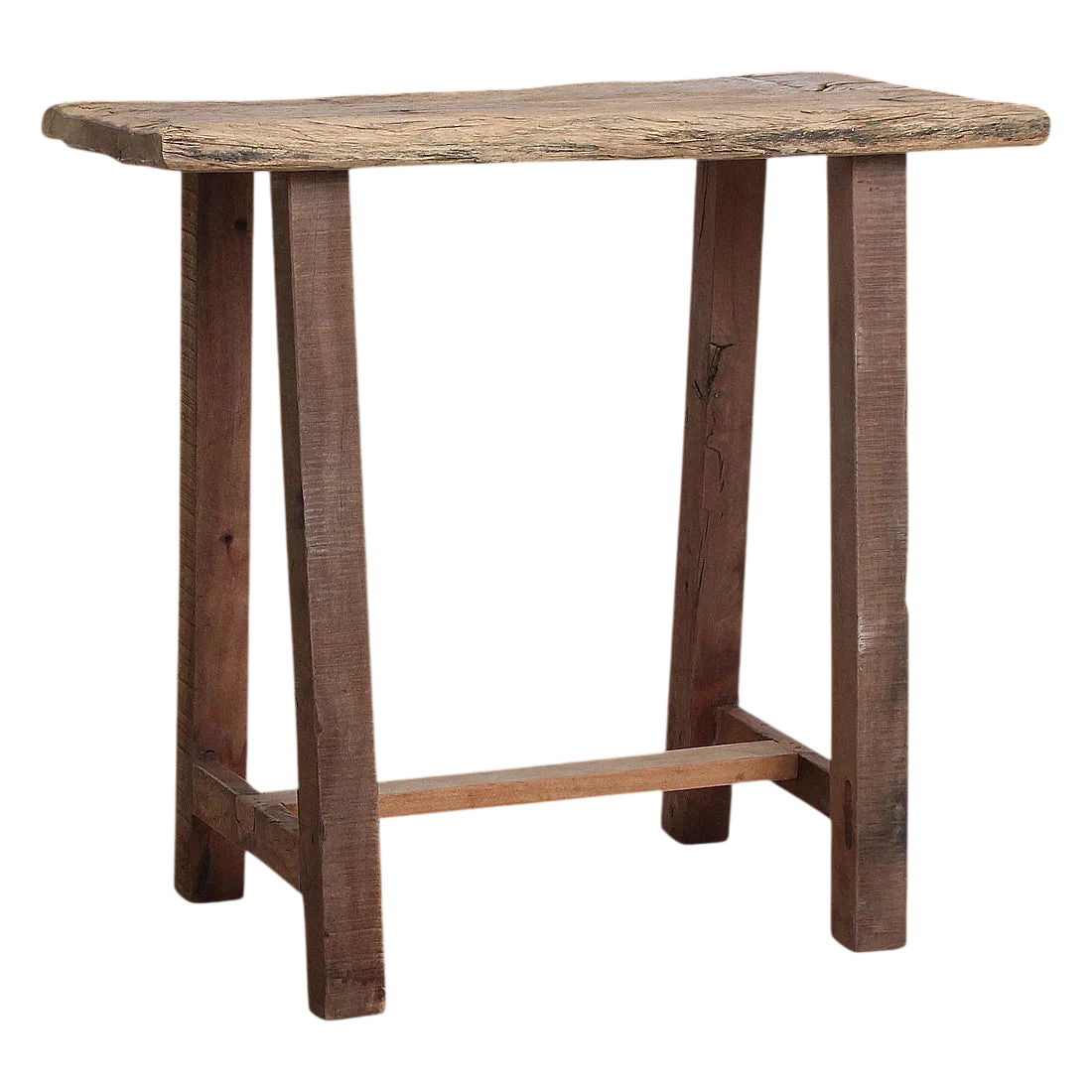 Table d’appoint en bois recyclé organique brun naturel 85x43 cm