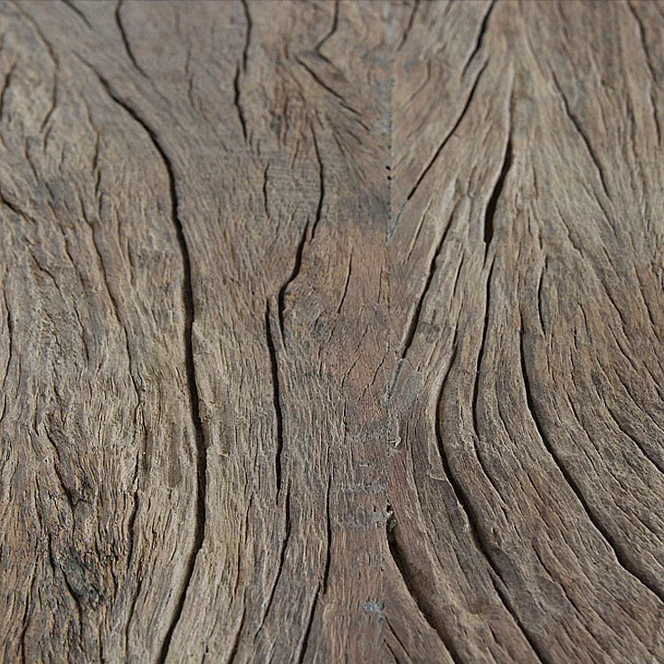 Table d’appoint en bois recyclé brun naturel organique, 85x43 cm