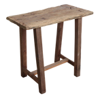 Table d’appoint en bois recyclé organique brun naturel 85x43 cm