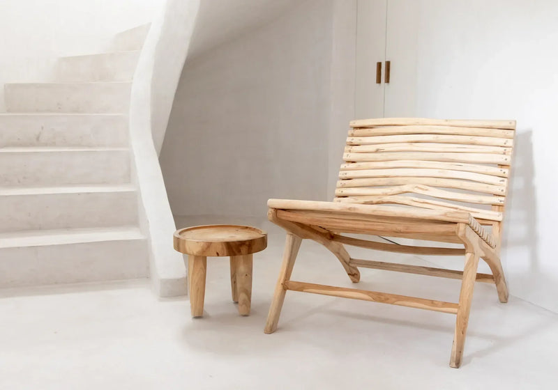 Table d’appoint en bois de suar naturel 35x35x30 cm