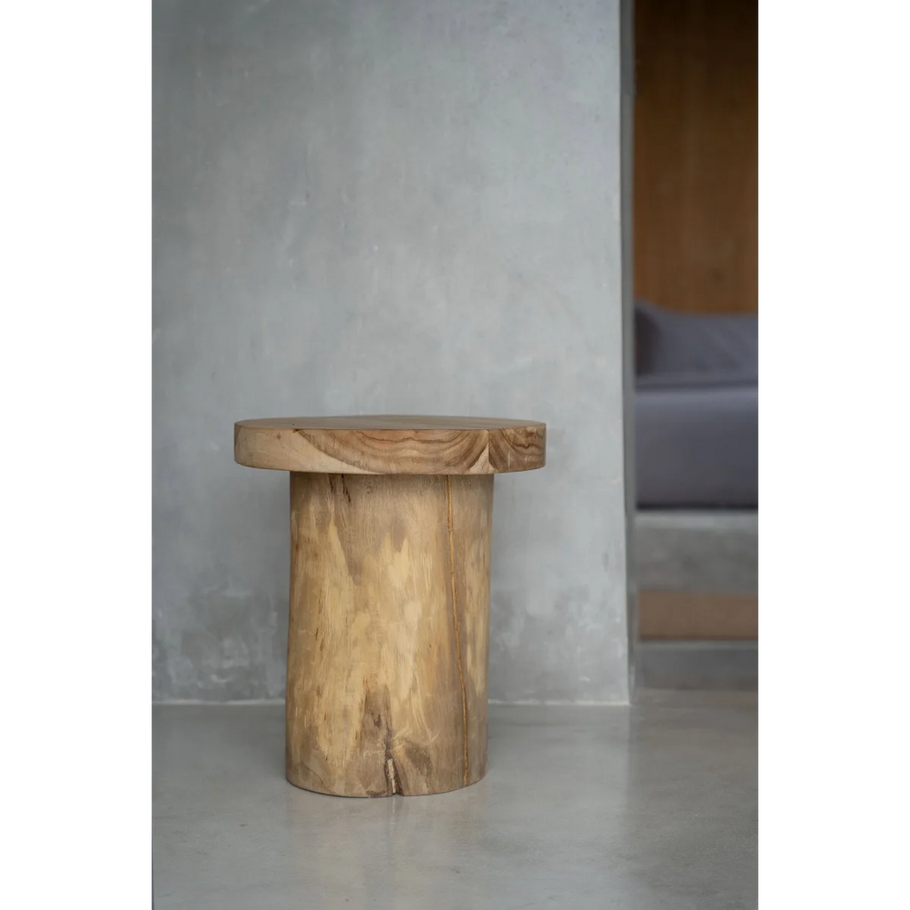 Table d’appoint en bois de Suar naturel 45x30 cm