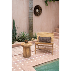 Table d’appoint en bois de Suar naturel 45x30 cm