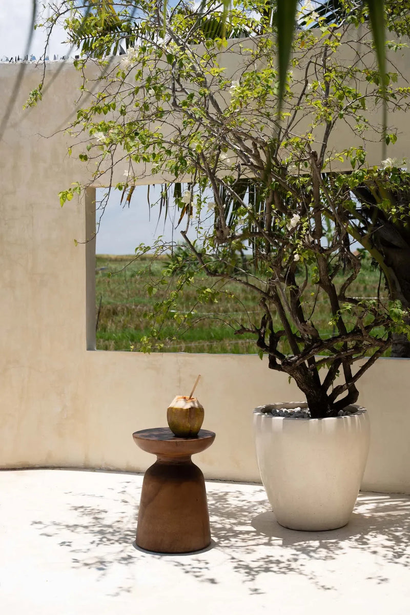 Table d’appoint en bois de suar naturel 45x35 cm