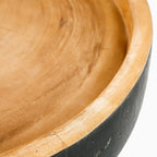 Bol en bois de Suar noir et naturel pour table d’appoint 40x45 cm