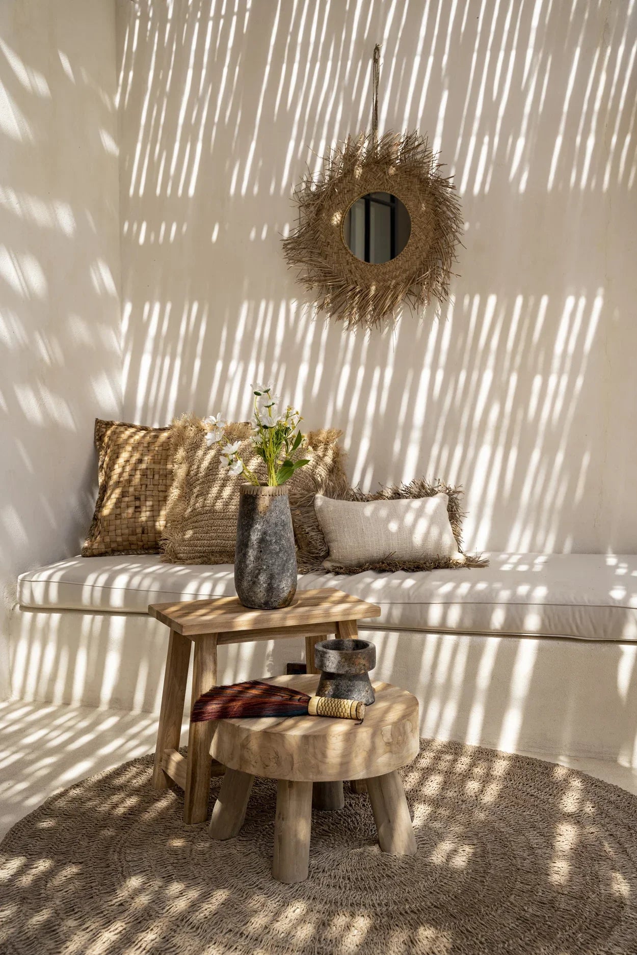 Table d’appoint en bois de teck recyclé 45x45 cm