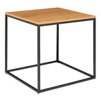 Table d’appoint chêne 45x45 cm avec cadre acier noir