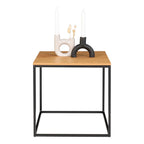 Table d’appoint chêne 45x45 cm avec cadre acier noir