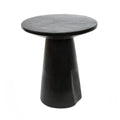 Table d’appoint conique en bois de Munggur noir avec plateau rond et base conique