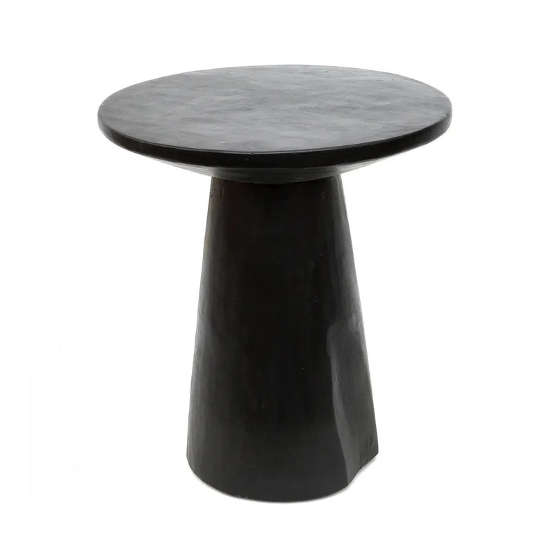 Table d’appoint conique en bois de Munggur noir 50 cm