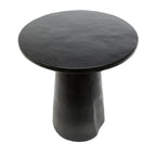 Table d’appoint conique en bois de Munggur noir avec socle rond et piètement en bois