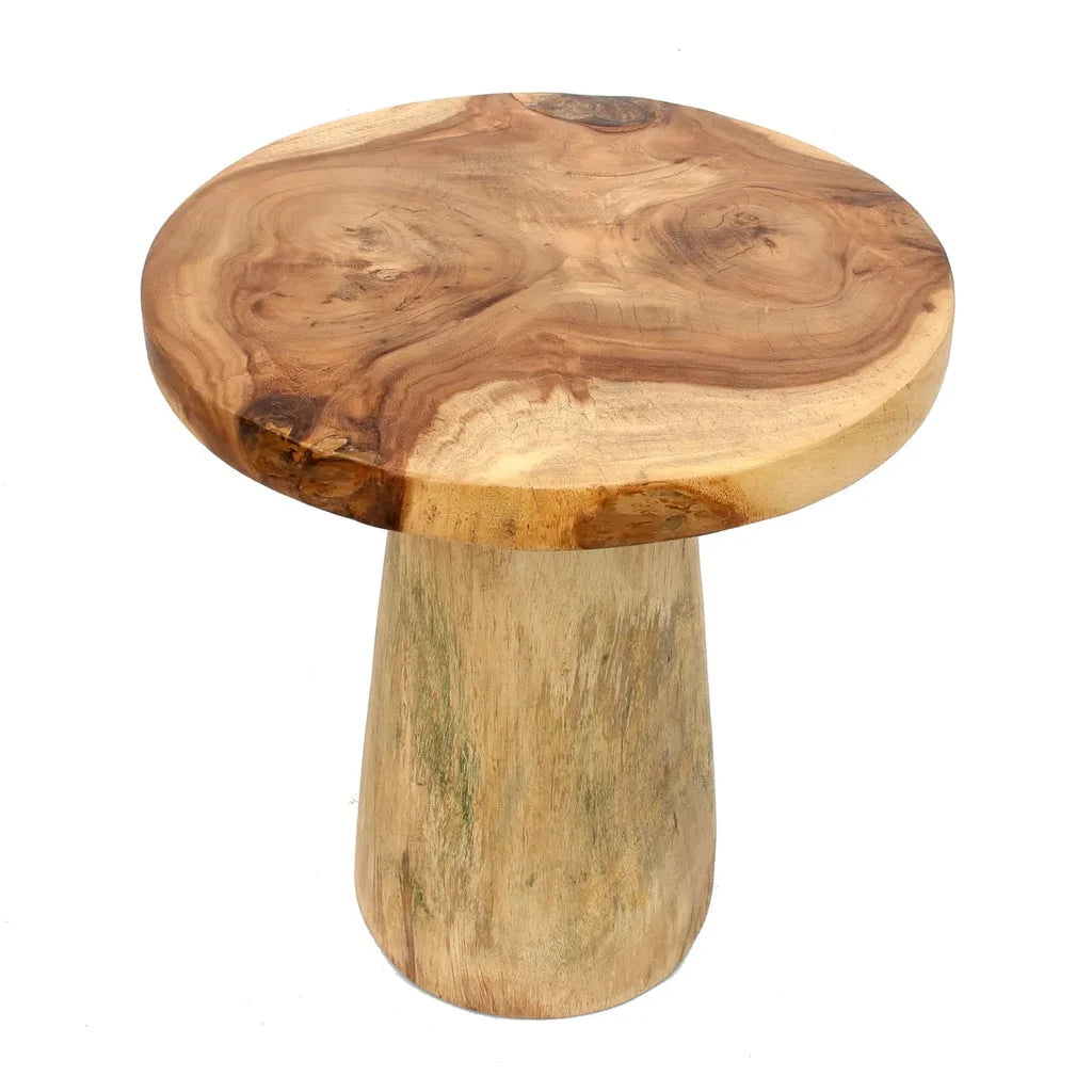 Tabouret en bois en forme de champignon naturel pour décoration intérieure élégante