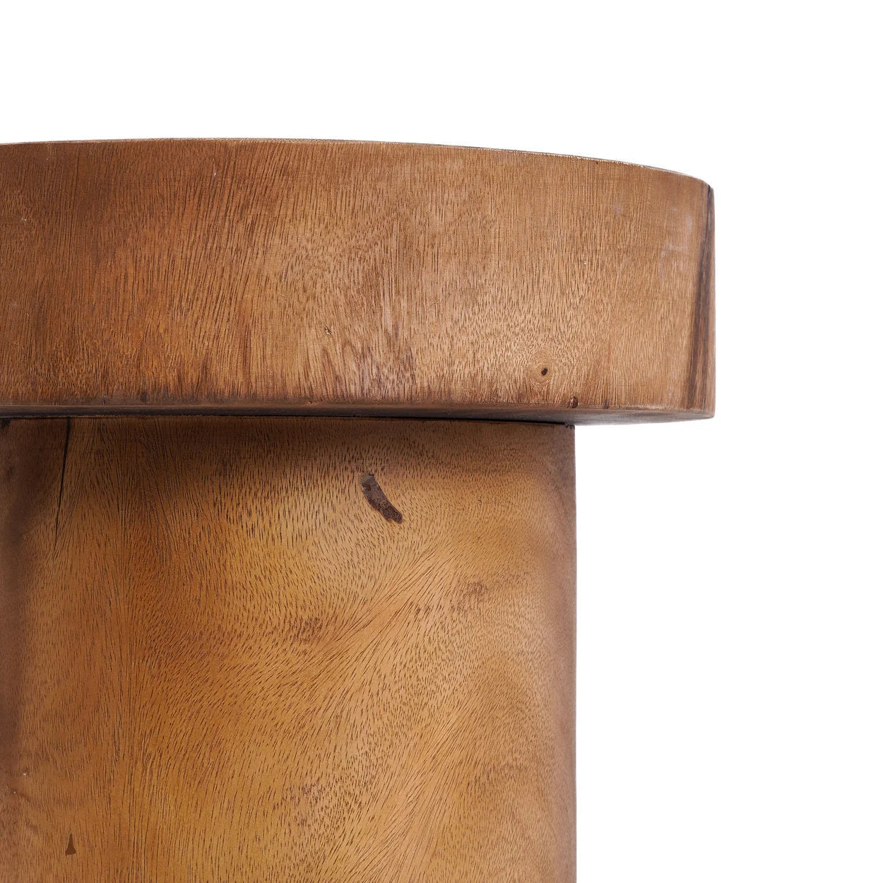 Table d’appoint cylindrique en bois de suar naturel – Ø40 cm