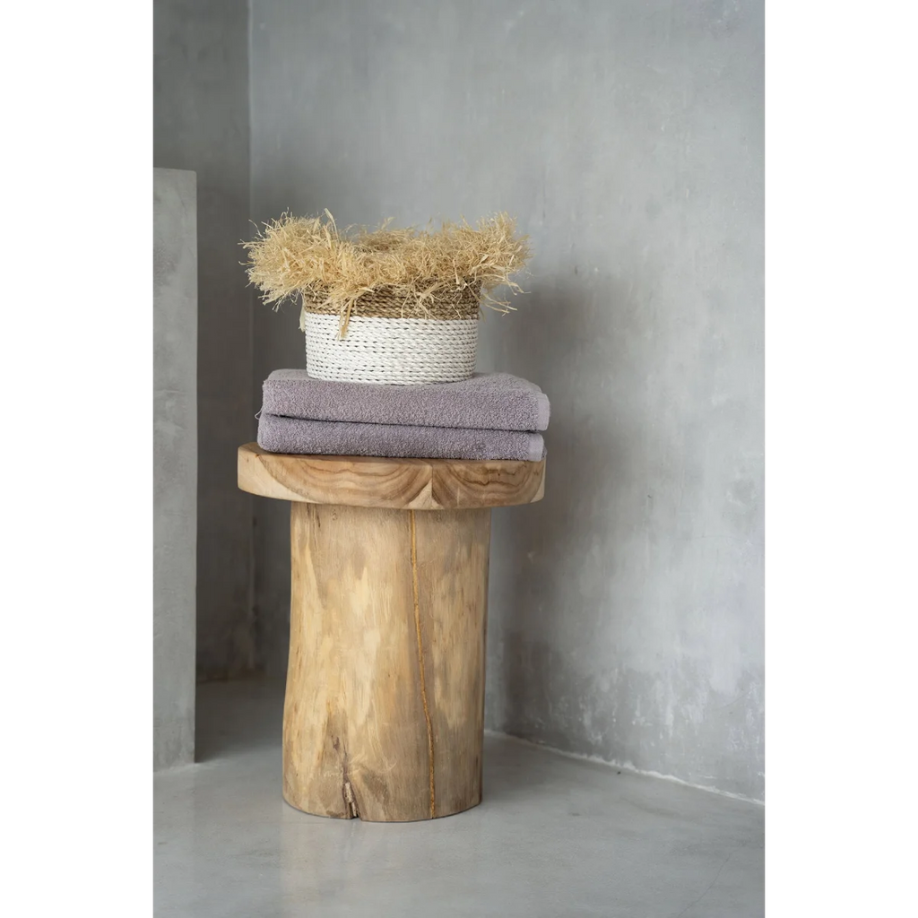 Table d’appoint cylindrique en bois de suar naturel – Ø40 cm