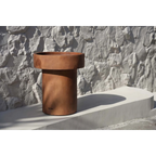 Table d’appoint cylindrique en bois de suar naturel – Ø40 cm