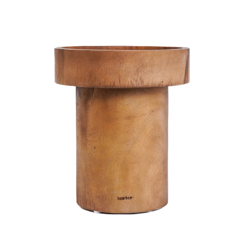 Table d’appoint cylindrique en bois de suar naturel – Ø40 cm