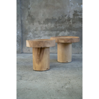 Table d’appoint cylindrique en bois de suar naturel – Ø40 cm