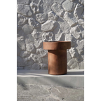 Table d’appoint cylindrique en bois de suar naturel – Ø40 cm