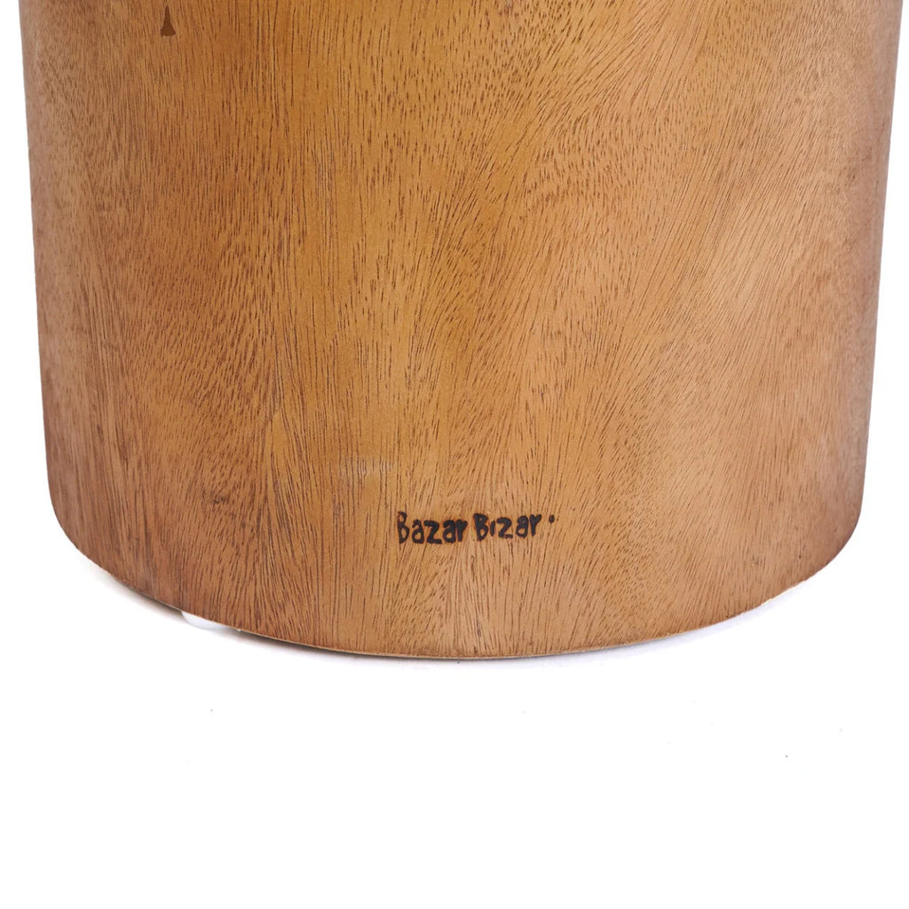 Table d’appoint cylindrique en bois de suar naturel – Ø40 cm