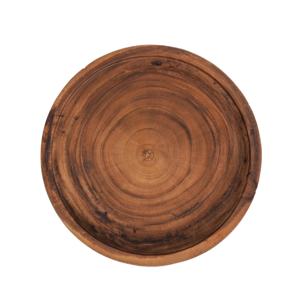 Bol en bois de suar naturel rond, rustique, Ø40 cm
