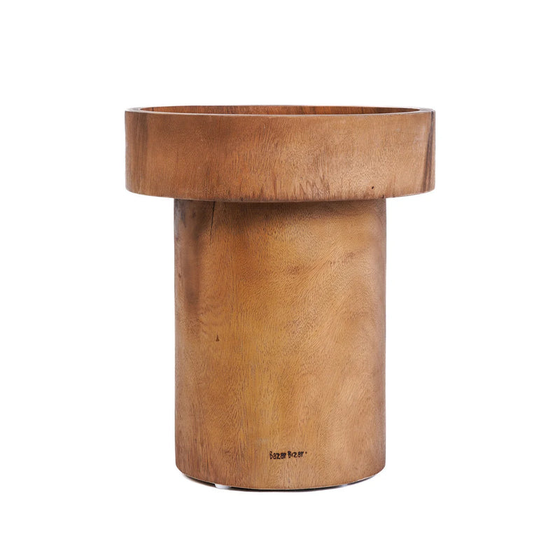 Table d’appoint cylindrique en bois de suar naturel – Ø40 cm