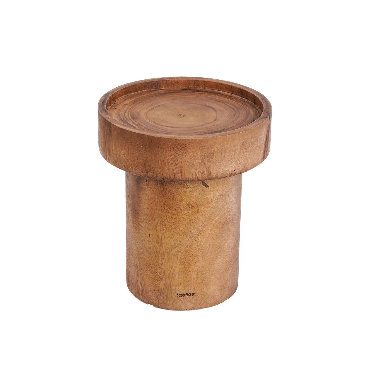 Table d’appoint cylindrique en bois de suar naturel, Ø40 cm